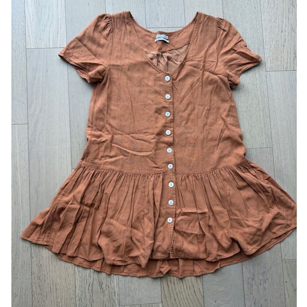 Urban Outfitter Rust/Cinnamon Button-Front Mini Dress